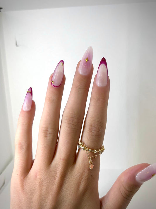 Press-on nail cherry chic meli nails