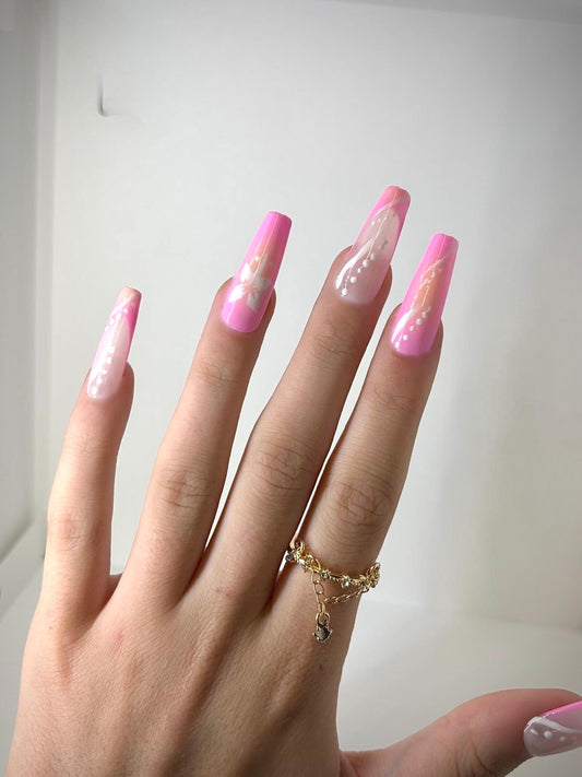 Press-on nails hibiscus vibe meli nails