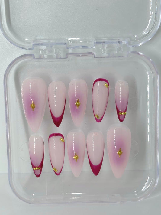 Press-on nails cherry chic meli nails